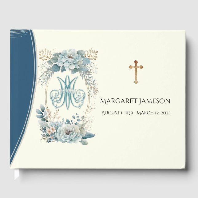 Katholische Jungfrau Mary Funerary Memorial Guest  Gästebuch (Vorderseite)