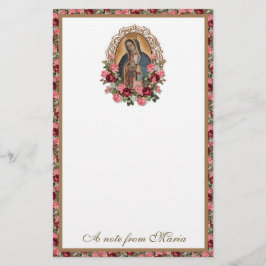 Katholische Jungfrau Mary Guadalupe Rose Schreibti Briefpapier