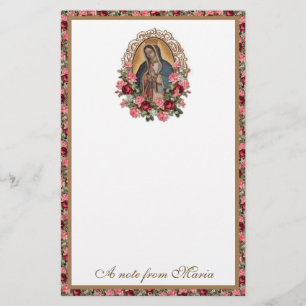 Katholische Jungfrau Mary Guadalupe Rose Schreibti Briefpapier