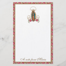 Katholische Jungfrau Mary Guadalupe Rose Schreibti Briefpapier
