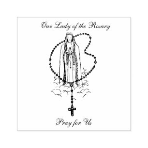 Katholische Jungfrau Mary Heiliger Rosary Religiou Gummistempel