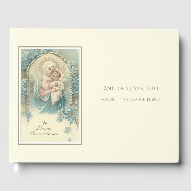 Katholische Jungfrau Mary Jesus Gedenkfeier Gästebuch (Vorderseite)