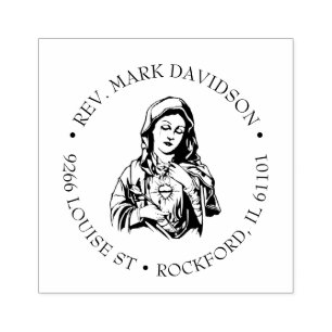 Katholische Jungfrau Mary Jesus Religiöse Rede Gummistempel