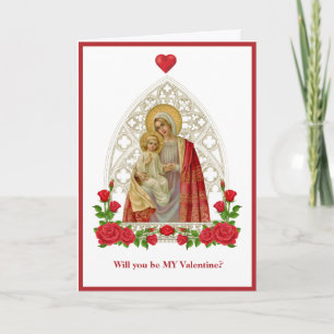 Katholische Jungfrau Mary Jesus Religiöse Rose Karte