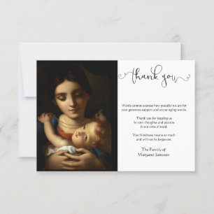 Katholische Jungfrau Mary Jesus Rosary Beileid Dankeskarte