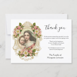 Katholische Jungfrau Mary Jesus Rosary Beileid Dankeskarte