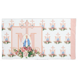 Katholische Jungfrau Mary Marian Cross Rose Religi Kissenbezug