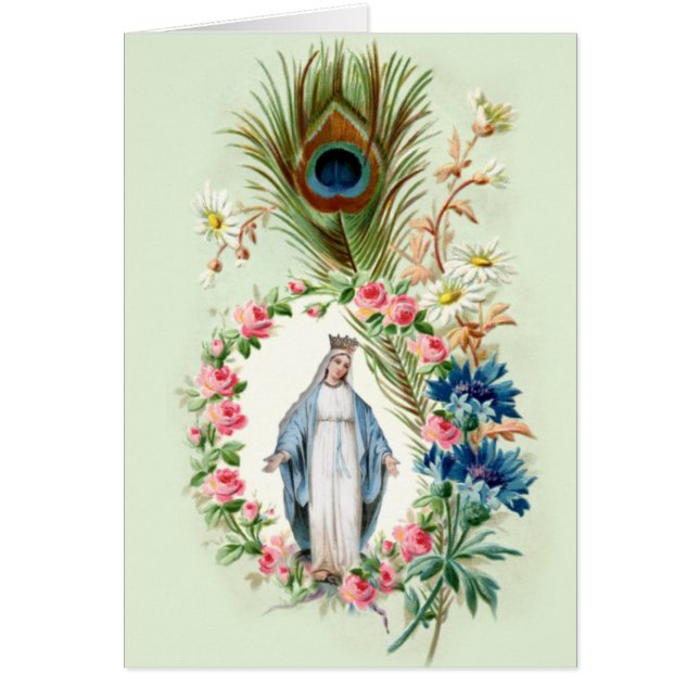 Katholische Jungfrau Mary Religious Floral Peacock (Vorne)