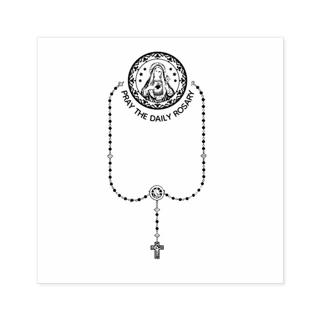 Katholische Jungfrau Mary Rosary Religious Ansprac Gummistempel (Prägung)