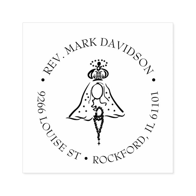 Katholische Jungfrau Mary Rosary Religious Ansprac Gummistempel (Prägung)