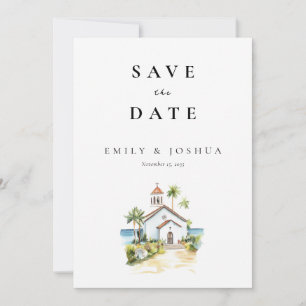 Katholische Kirche Aquarell Hochzeit Save The Date