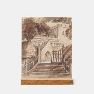 Katholische Kirche Grafitzeichnung Acrylschild