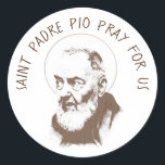Katholische Kirche St. Padre Pio Capuchin Brown Runder Aufkleber<br><div class="desc">Dieser schöne Kontur-Aufkleber zeichnet sich durch ein traditionell katholisches Braun- und Weißbild des St. Padre Pio aus.</div>