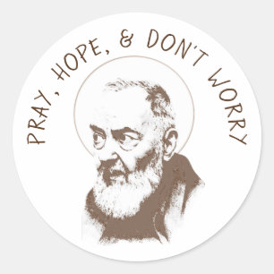Katholische Kirche St. Padre Pio Capuchin Brown Runder Aufkleber