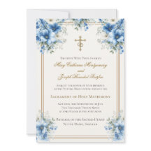 Katholische klassische blaue Blumenhochzeit