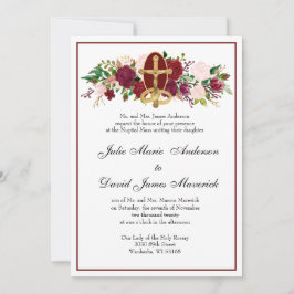 Katholische Kreuzigung Elegant Religiöse Hochzeit  Einladung