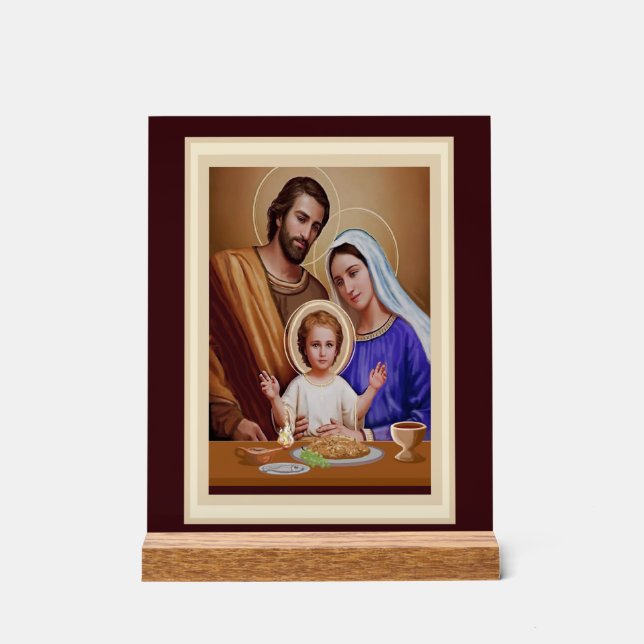 Katholische Kunst der Heiligen Familie Acrylschild (Vorderseite)