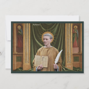 Katholische Kunst - Gebetskarte   Heiliger Rabanus Einladung