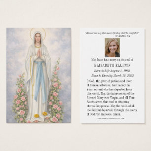 Katholische Lourdes-Totenmemoriam-Gebetskarte