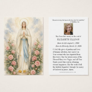 Katholische Lourdes-Totenmemoriam-Gebetskarte