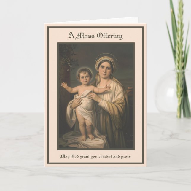 Katholische Maria Jesus Beileid-Massenkarte Karte (Vorderseite)