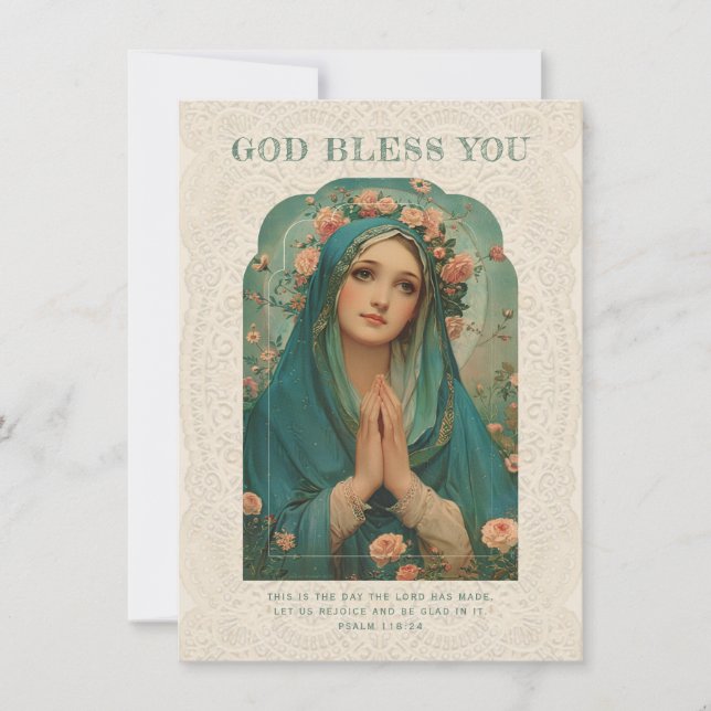 Katholische Maria Religiöse Vintage Blume (Vorderseite)