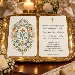 Katholische marianische Monogramm-Engel-Baby-Geden