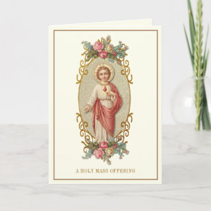 Katholische Masse, die Heiliges Herz Jesus bietet Karte