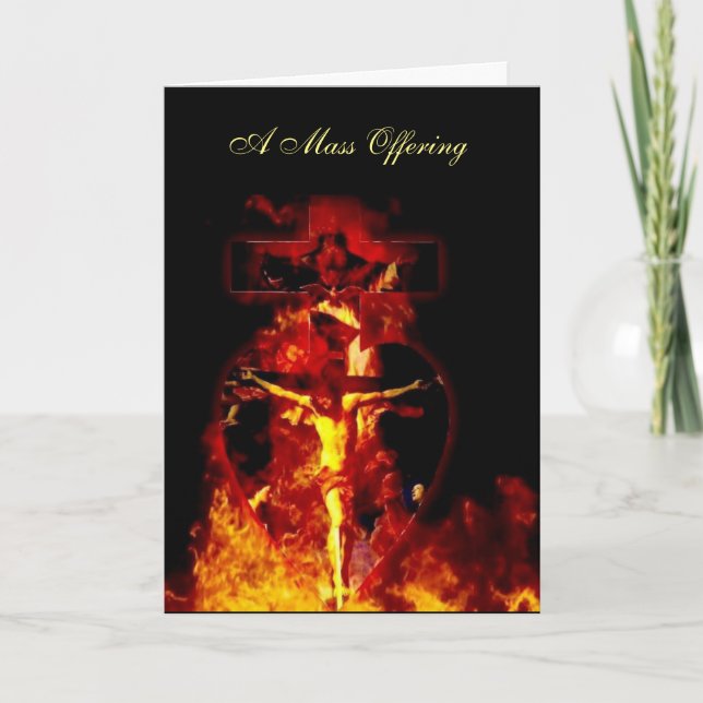 Katholische Masse, die Jesus Crucifix Heilige Drei Dankeskarte (Vorderseite)