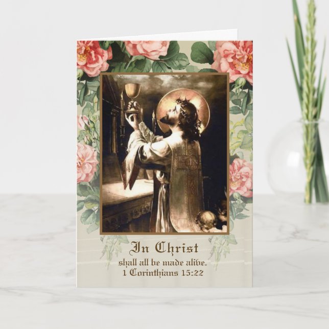 katholische Masse religiöses Beileid Angebot Karte (Vorderseite)
