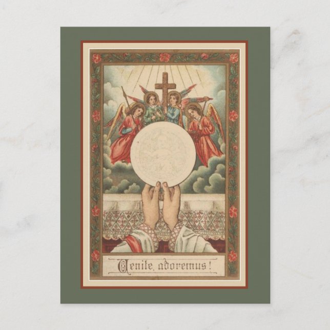 Katholische Massen Laternenpriester Hände Religiös Postkarte (Vorderseite)