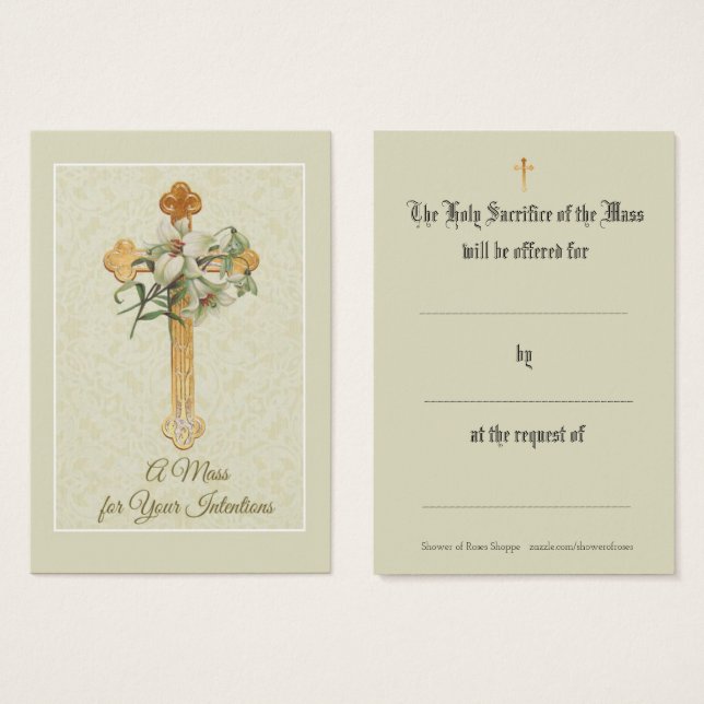 Katholische Messe mit Kreuzliken-Lily-Holy-Karten (Vorne & Hinten)