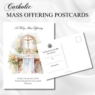 Katholische Messopfer-Erinnerungsabsichten Postkarte