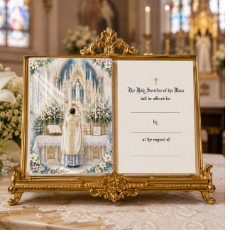Katholische Messopferpriester am Altar Platzkarte