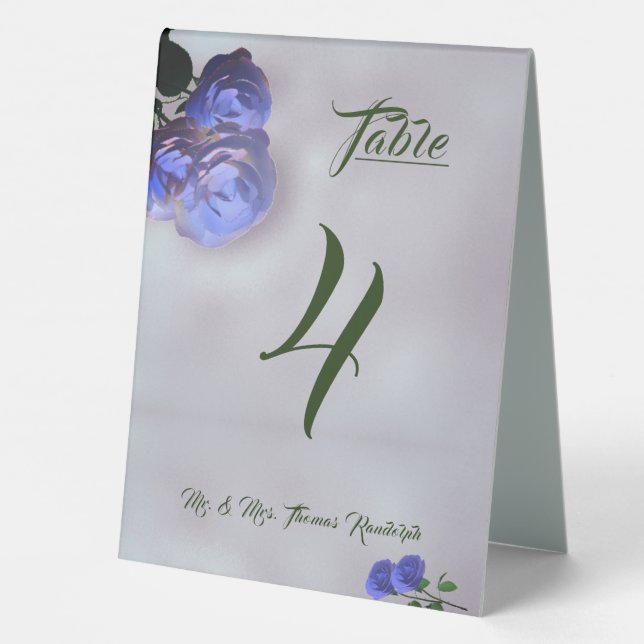 Katholische Misti Mauve und grüne Tischnummer Tischaufsteller (Rückseite)
