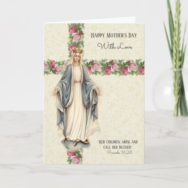 Katholische Muttertag Religiöse Jungfrau Mary Karte (Vorderseite)