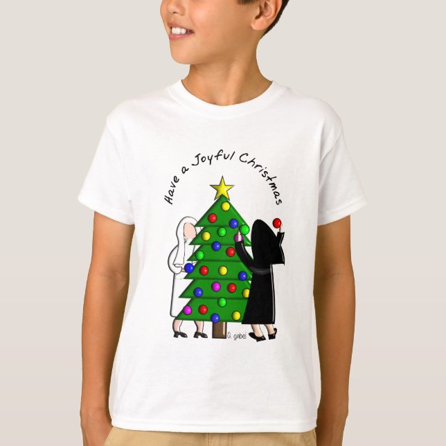 Katholische Nonnen-Kunst-Weihnachtskarten u. T-Shirt (Vorderseite)