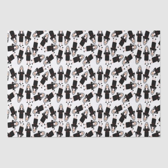 Katholische Nonnen Schwarze Gewohnheitsgrundpapier Seidenpapier (Vorderseite)