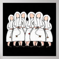 Katholische Nun Art Poster-Pen & Tinte