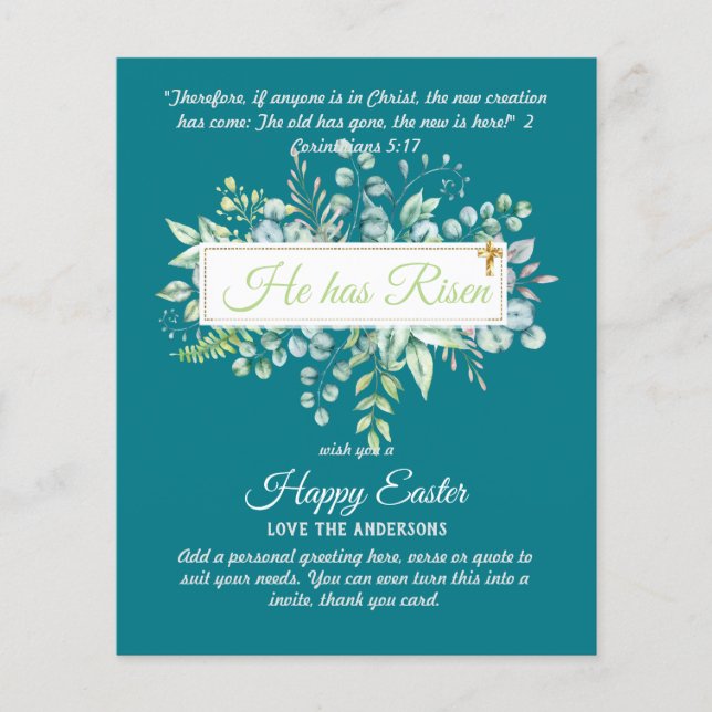 Katholische OSTTER-Karten Zitat der religiösen Ver (Vorderseite)