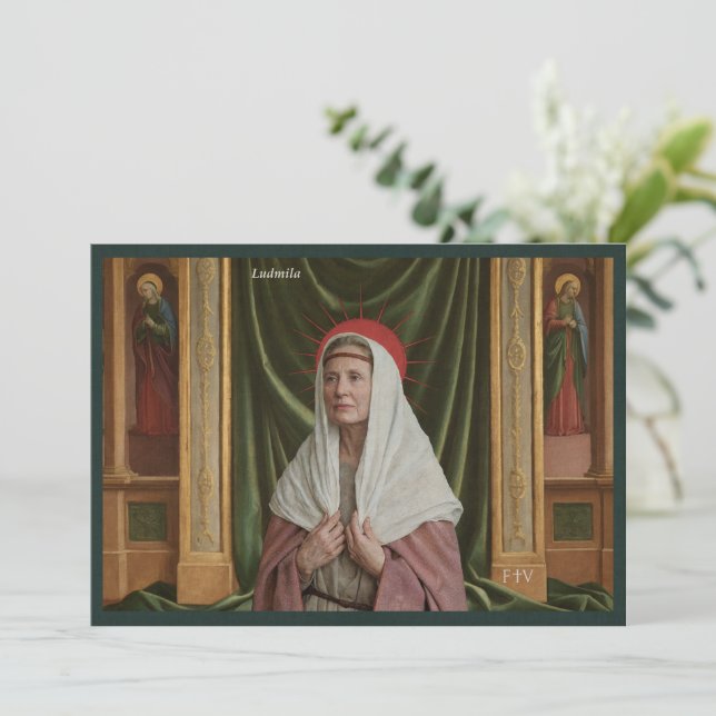 Katholische Postkarte | Saint Ludmila (Stehend Vorderseite)