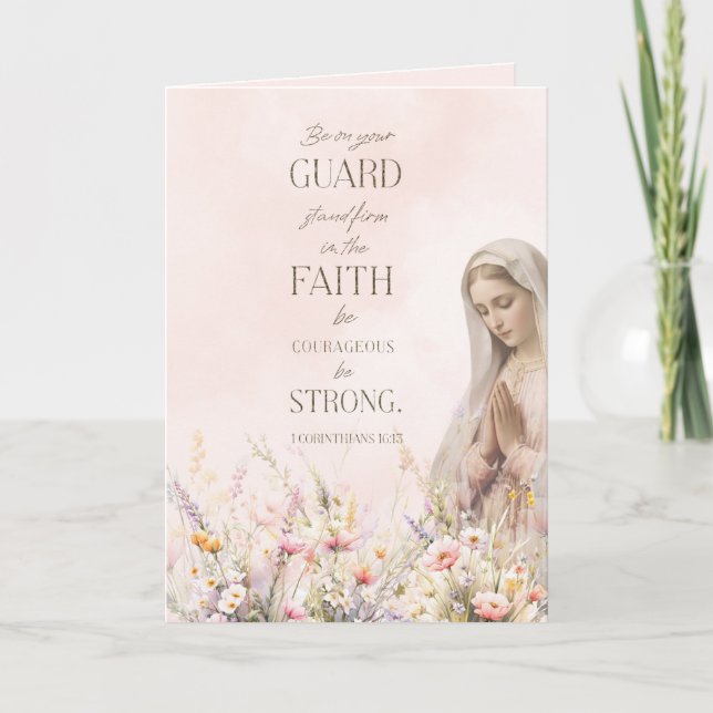 Katholische Religiöse Blumenschrift Mary Karte (Vorderseite)