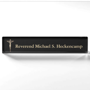 Katholische religiöse Crucifix Cross Jesus Priest Namensplakette
