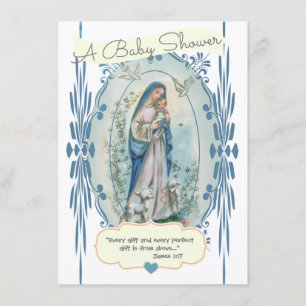 Katholische Religiöse Kinderdusche Junge Mutter Vi Einladung