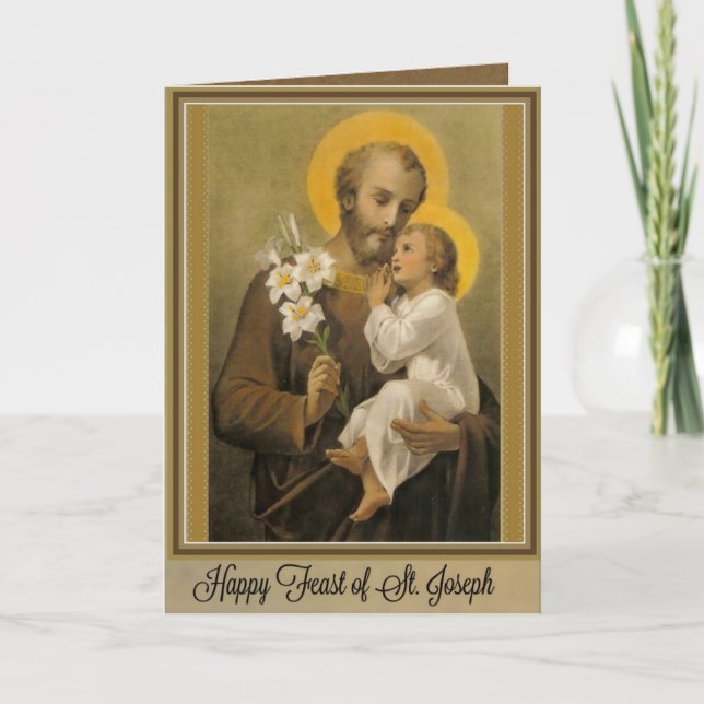 Katholische Religiöse St. Joseph Fest Gebet Karte (Vorderseite)