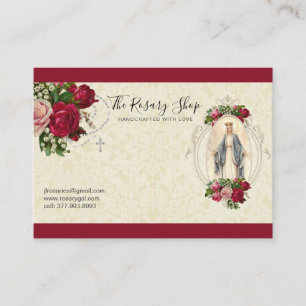 Katholische Rosary Pink Rote Rose Jungfrau Mary Bu Visitenkarte