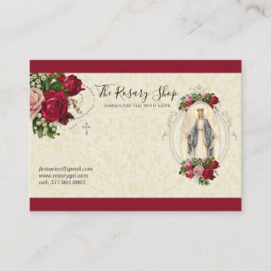 Katholische Rosary Pink Rote Rose Jungfrau Mary Bu Visitenkarte