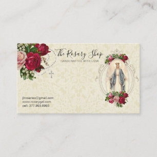 Katholische Rosary Pink Rote Rose Jungfrau Mary  Visitenkarte
