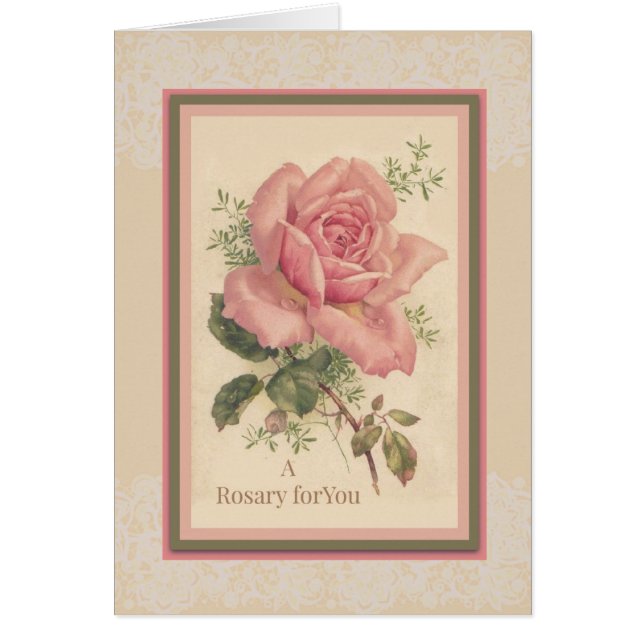 Katholische Rosary Rosary Pink Roses Gebet für Sie (Vorne)
