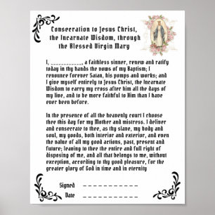 Katholische Schlichtung Gebet zu Jesus Jungfrau Ma Poster